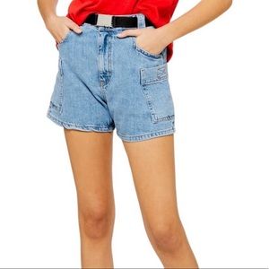 Denim cargo shorts